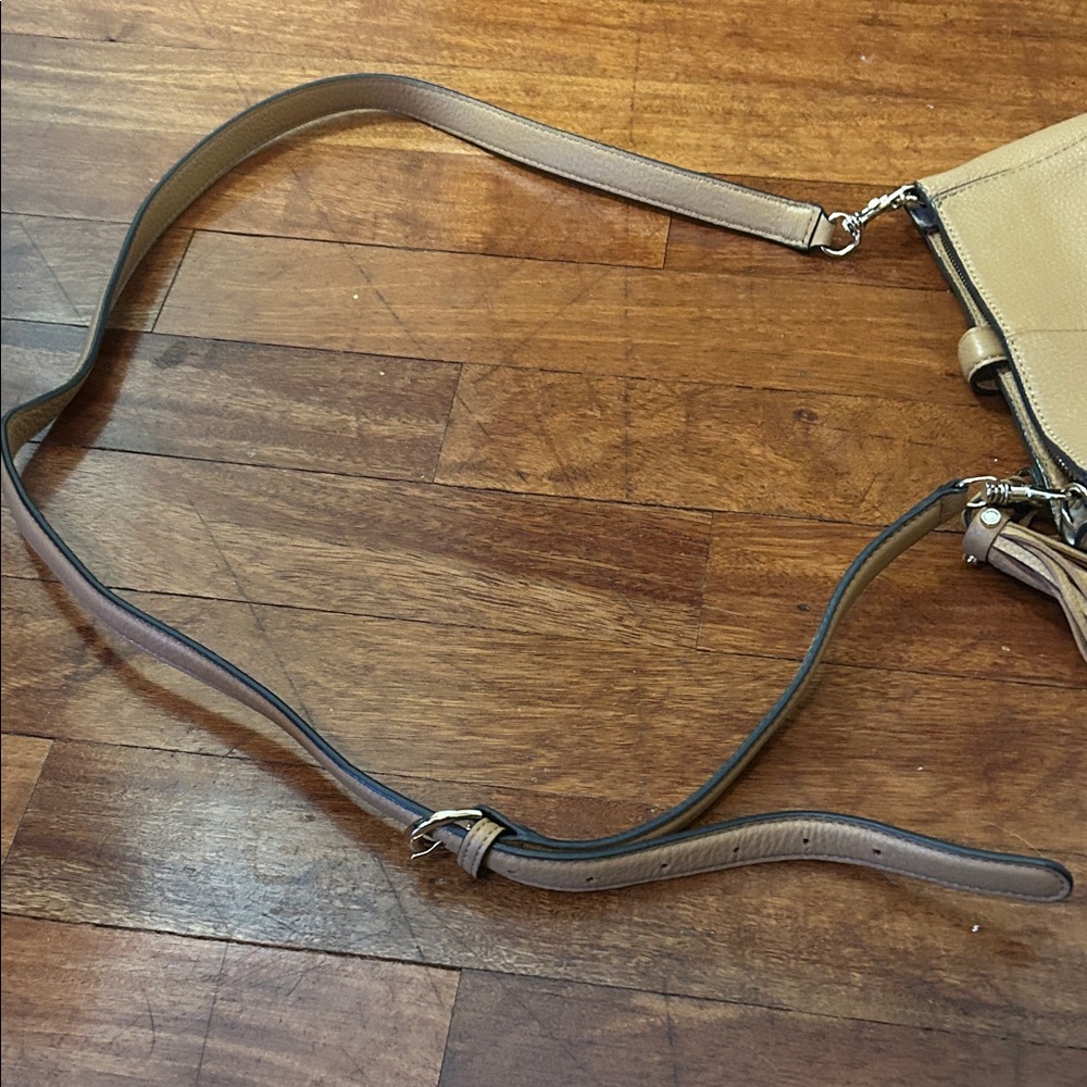 Karl Lagerfeld Beige Crossbody Bag with Tassel - Picture 4 of 8